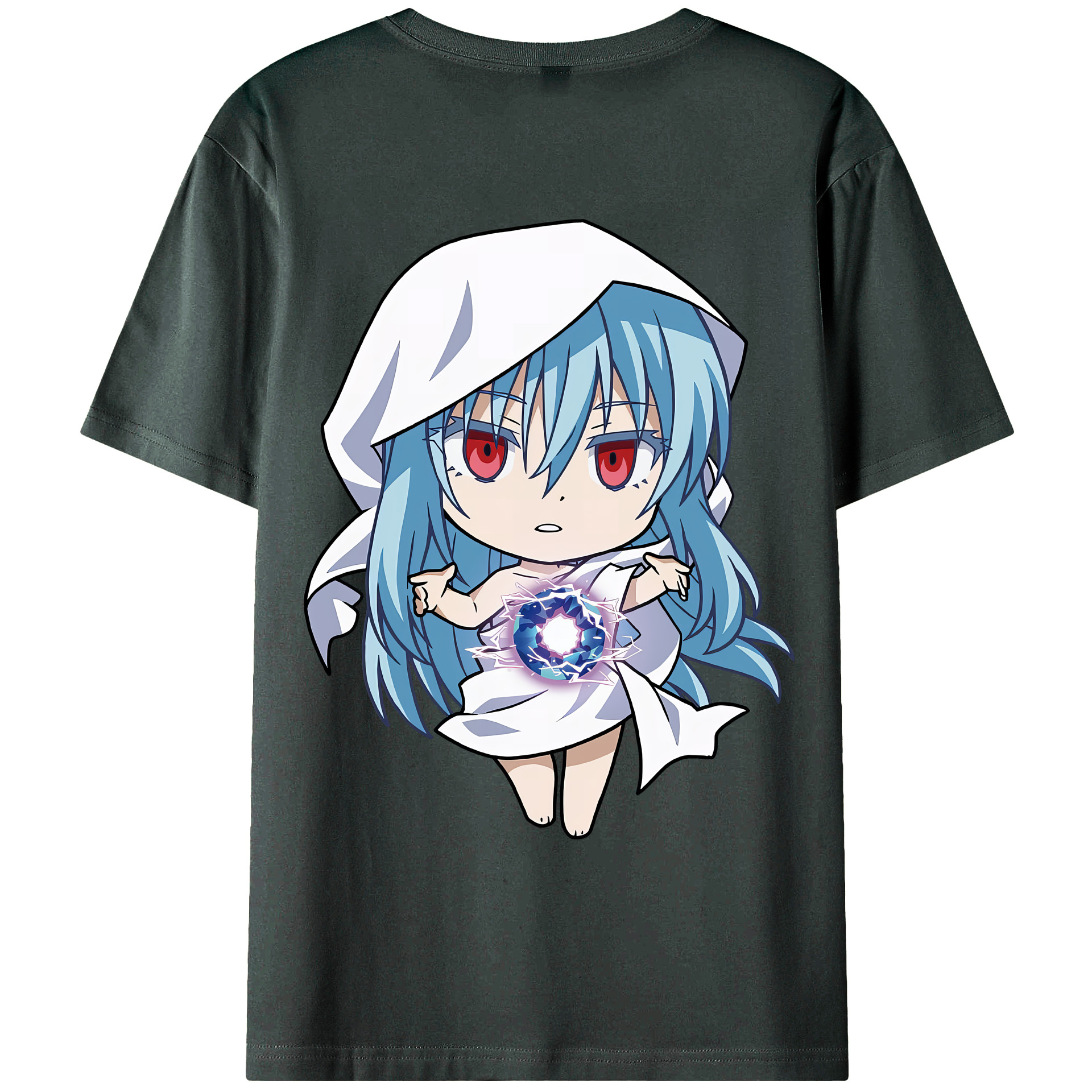 （画像用） 転スラ Regarding Reincarnated to Slime 綿100％ メンズ半袖Tシャツ（バックプリント） 通気性